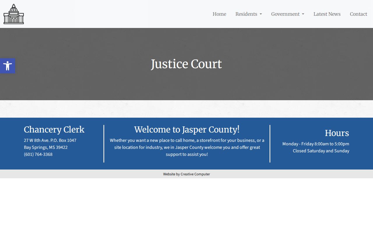 Jasper County Justice Court official page